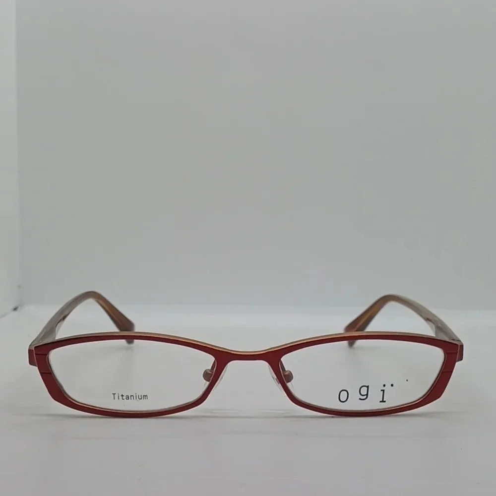 NWT WOMEN'S OGI EYEGLASS FRAMES 5602 METALIC BURGUNDY BROWN